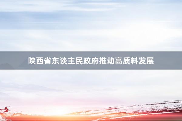 陕西省东谈主民政府推动高质料发展