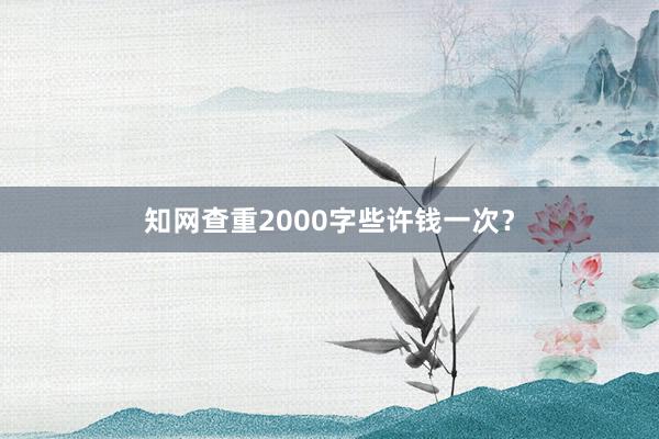 知网查重2000字些许钱一次？
